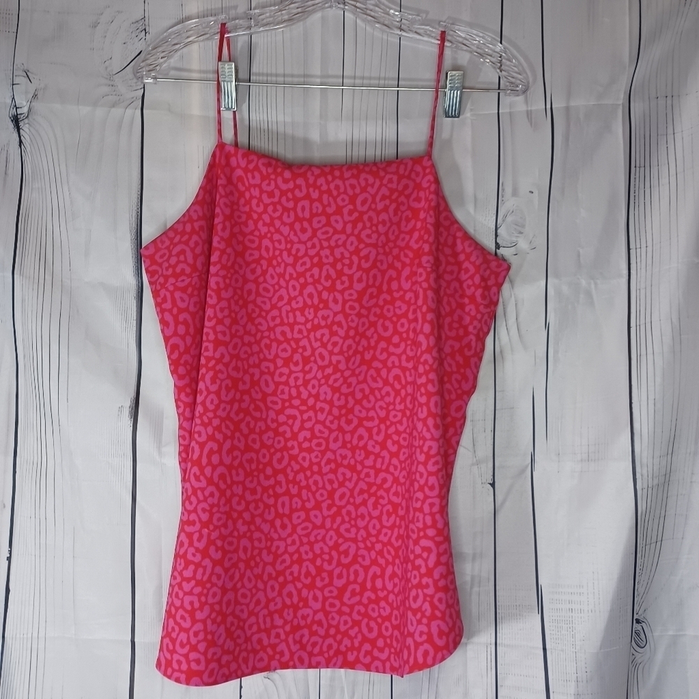 Ann Taylor Pink Leopard Print Women's Spaghetti Strap Y2K 90’s Camisole